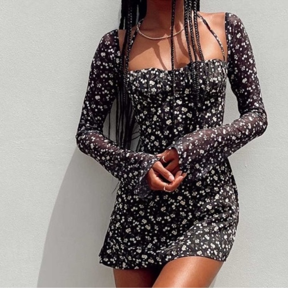 Princess Polly Black Floral Dress